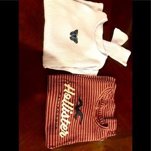 Hollister sweater and shirt